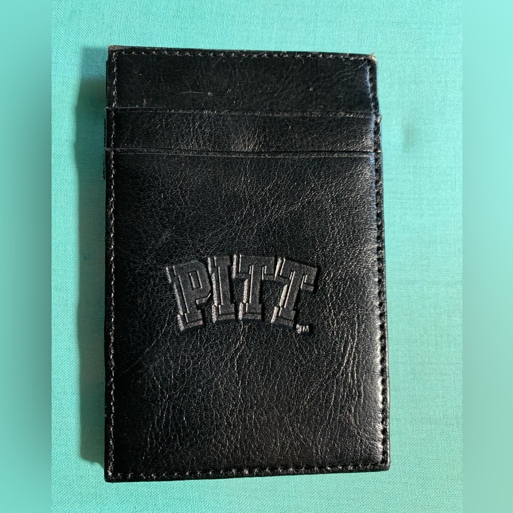 Pitt Wallet | Card Holder ~ Black Leather ~ University of Pittsburgh - Picture 4 of 7